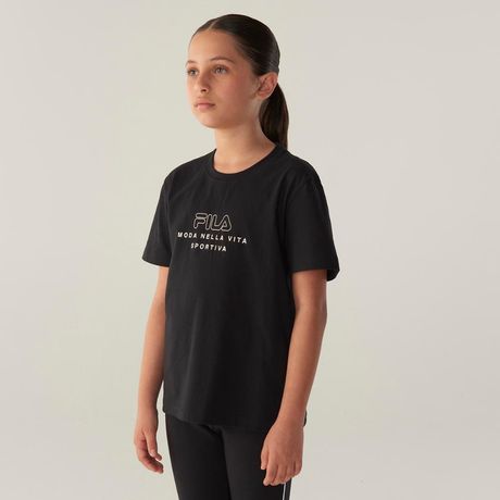 Camiseta Fila Conforto Vita Outline Juvenil Meia Malha Nude