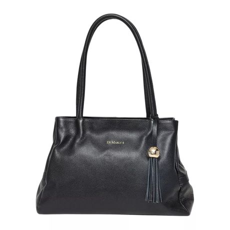 Bolsa Ombro Em Couro Legítimo Texturizado Chumbo Di Marly´s