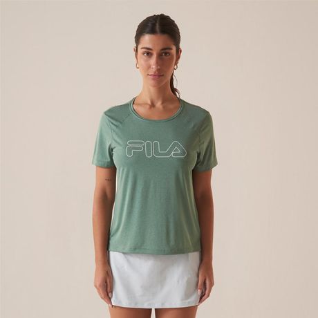 Blusa FILA Basic Train II Feminina Flamê Manga Curta Alongada Verde