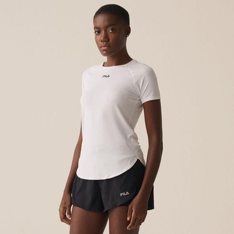 Blusa Fila Bio III Feminina Sarjada Manga Curta Raglan Branco