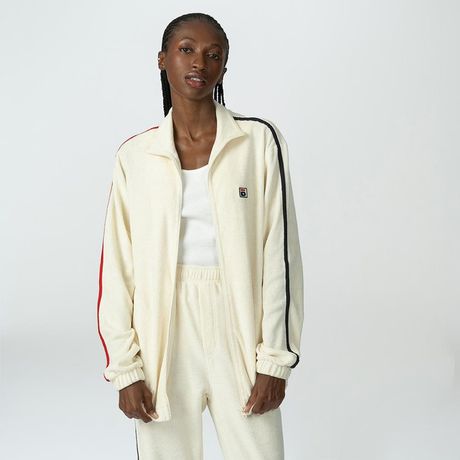 Jaqueta FILA Bolovo Unisex Atoalhada Manga Longa Bege Claro