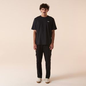 Calça Fila Comfort Cargo Letter Masculina Jogger Moletom Sem Felpa Preta