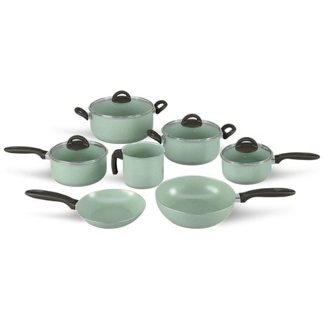 Jogo De Panelas Brinox Ceramic Life Suprema Alumínio Antiaderente Verde