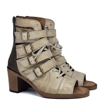 Sandalia Naomi Couro Off White Bronze Amendoa - NAO002 36