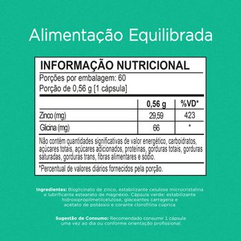 Vitamina de Zinco Nutrify 60 cápsulas