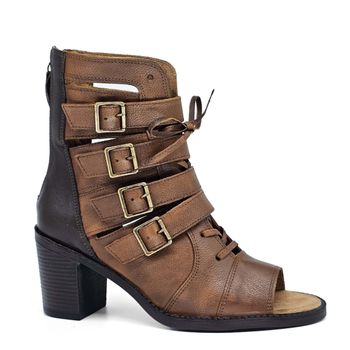 Sandalia Naomi Couro Tan Terracota Preto - NAO002 34
