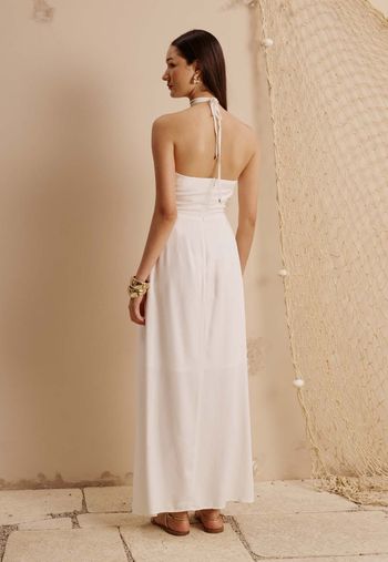Vestido Longo Detalhe Concha G / OFF WHITE