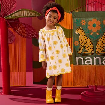 Vestido Infantil Menina em Viscose Nanai 2 / Off White
