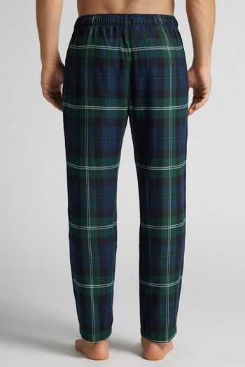 Calça Xadrez Em Algodão Soft - Azul P / Azul