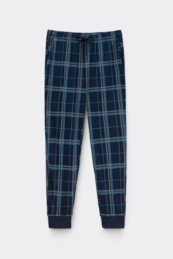 Calça Xadrez Em Algodão Tartan - Azul P / Azul
