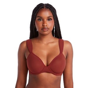 Sutiã Sustentação Com Bojo Sem Aro Soft Slim Vermelho Escuro