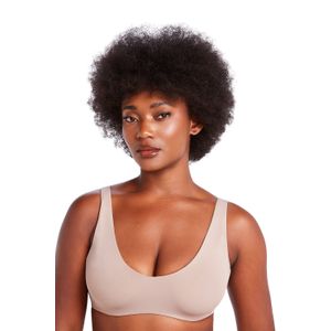 Sutiã Decote V Sem Bojo Com Aro Basic Beauty Microfibra Bege Claro