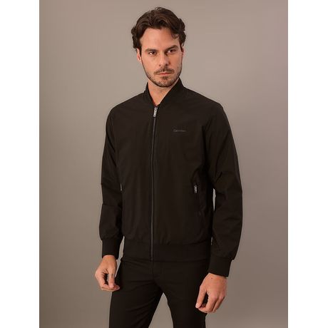 Jaqueta Bomber Slim Manga Longa Preto Calvin Klein Jeans