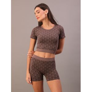 Shorts Bermuda Seamless Padronagem Aop Marrom Calvin Klein Jeans
