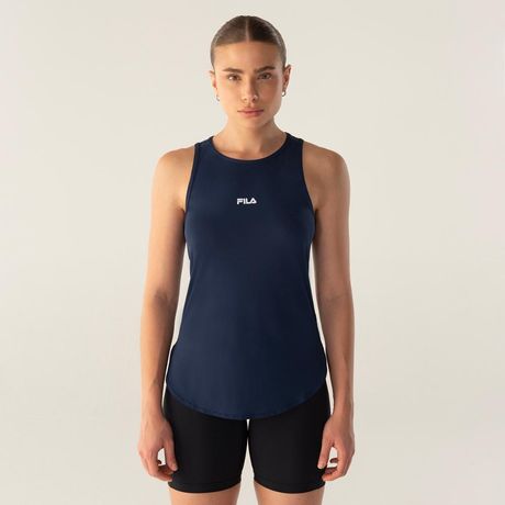 Regata Fila Feminina Bio III Sarjada Sem Manga Azul Marinho
