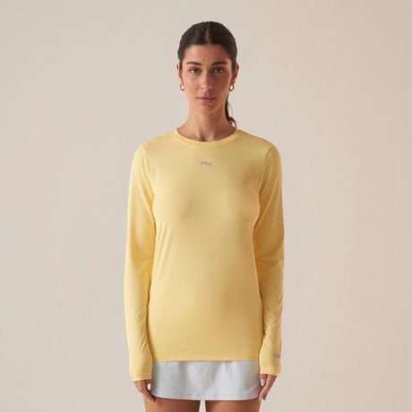 Camiseta Sun Protect Breezy Manga Longa Amarelo Claro Fila