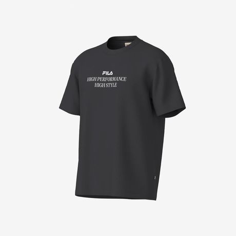 Camiseta Fila Comfort High Style Letter Manga Curta Chumbo