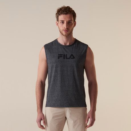 Camiseta Sem Manga Masculina Fila Comfort Smart Cotton Malha Poliamida Cinza Escuro