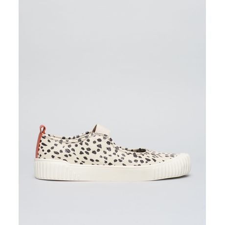 Tênis Casual Samantha Soulier Couro Poá Off White