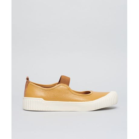 Tênis Casual Samantha Couro Floater Amarelo Escuro Soulier