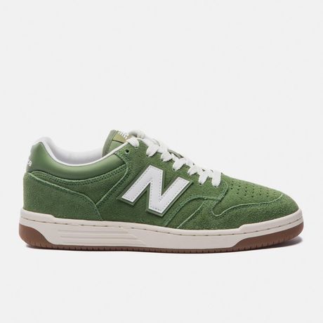 Tênis New Balance 480 Low Unissex Couro E Camurça Verde