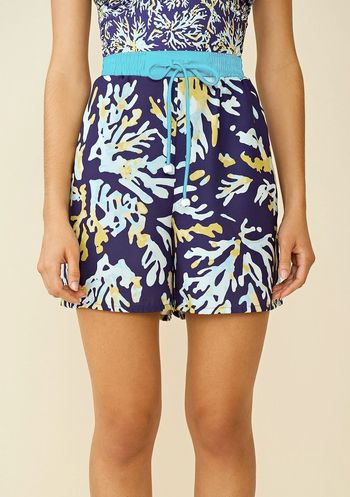 Shorts Maria.Valentina Comfort Com Cordão 38 / Azul Marinho