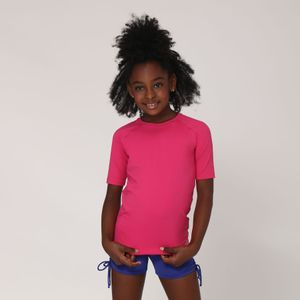 Camiseta UV Infantil Uvpro Pink Manga Longa Lisa Lilás