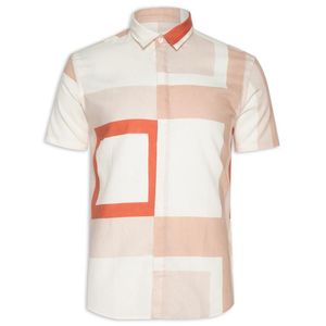 Camisa Masculina Foxton Manga Curta Linho Quadra Xadrez Regular