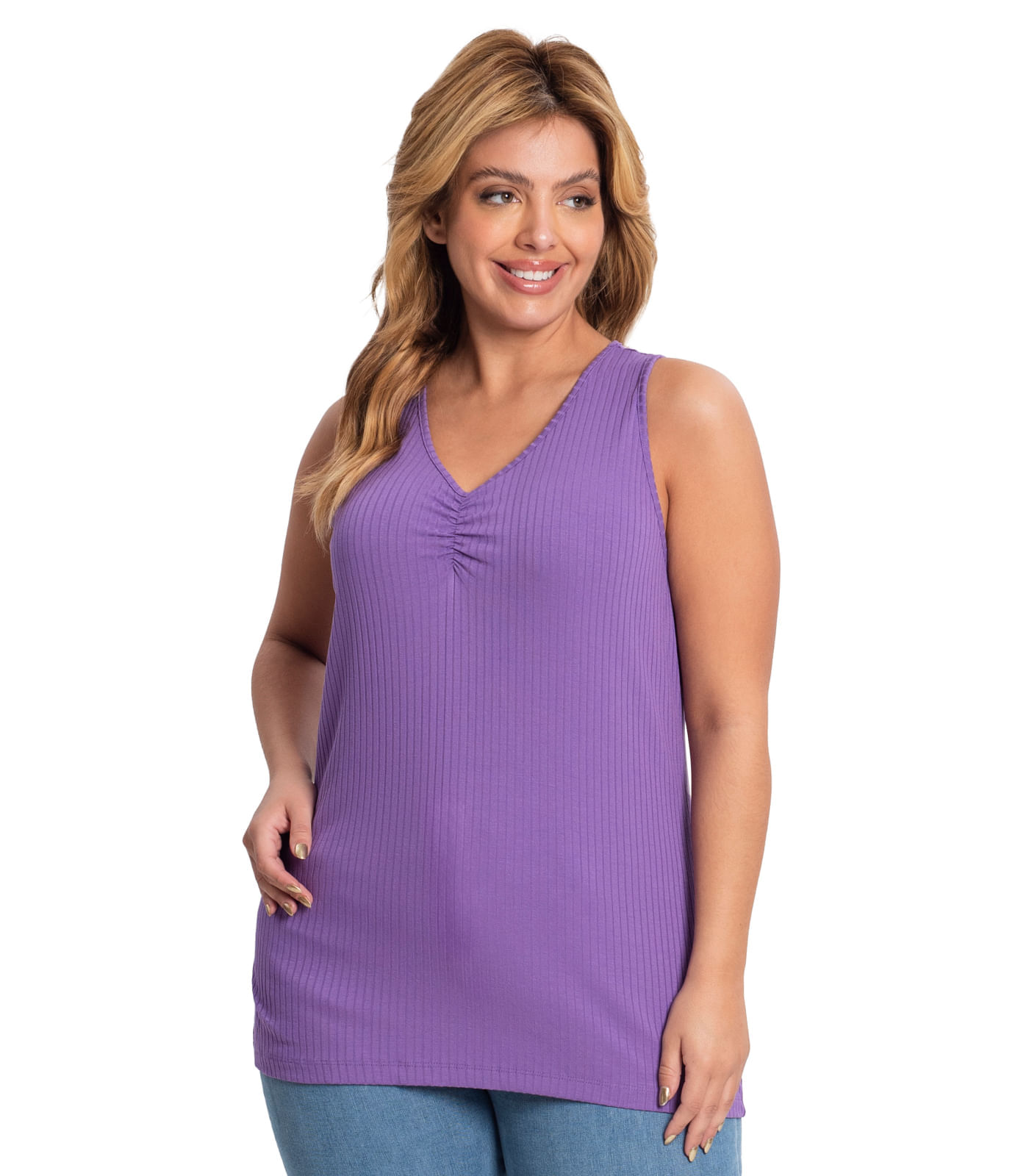 Blusa Feminina Plus Size Canelada Secret Glam Roxo Privalia