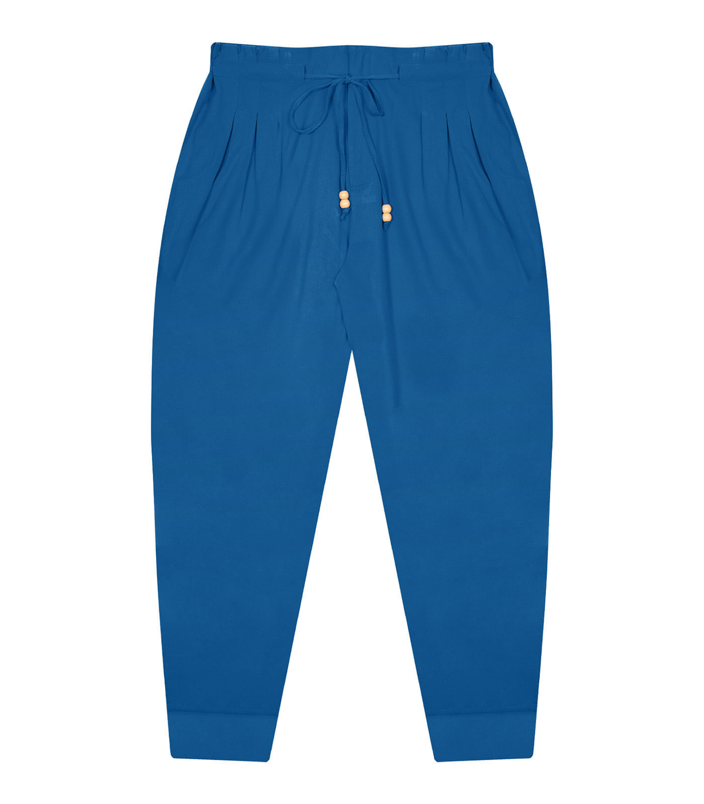 Calça Feminina Plus Size Com Pregas Secret Glam Azul
