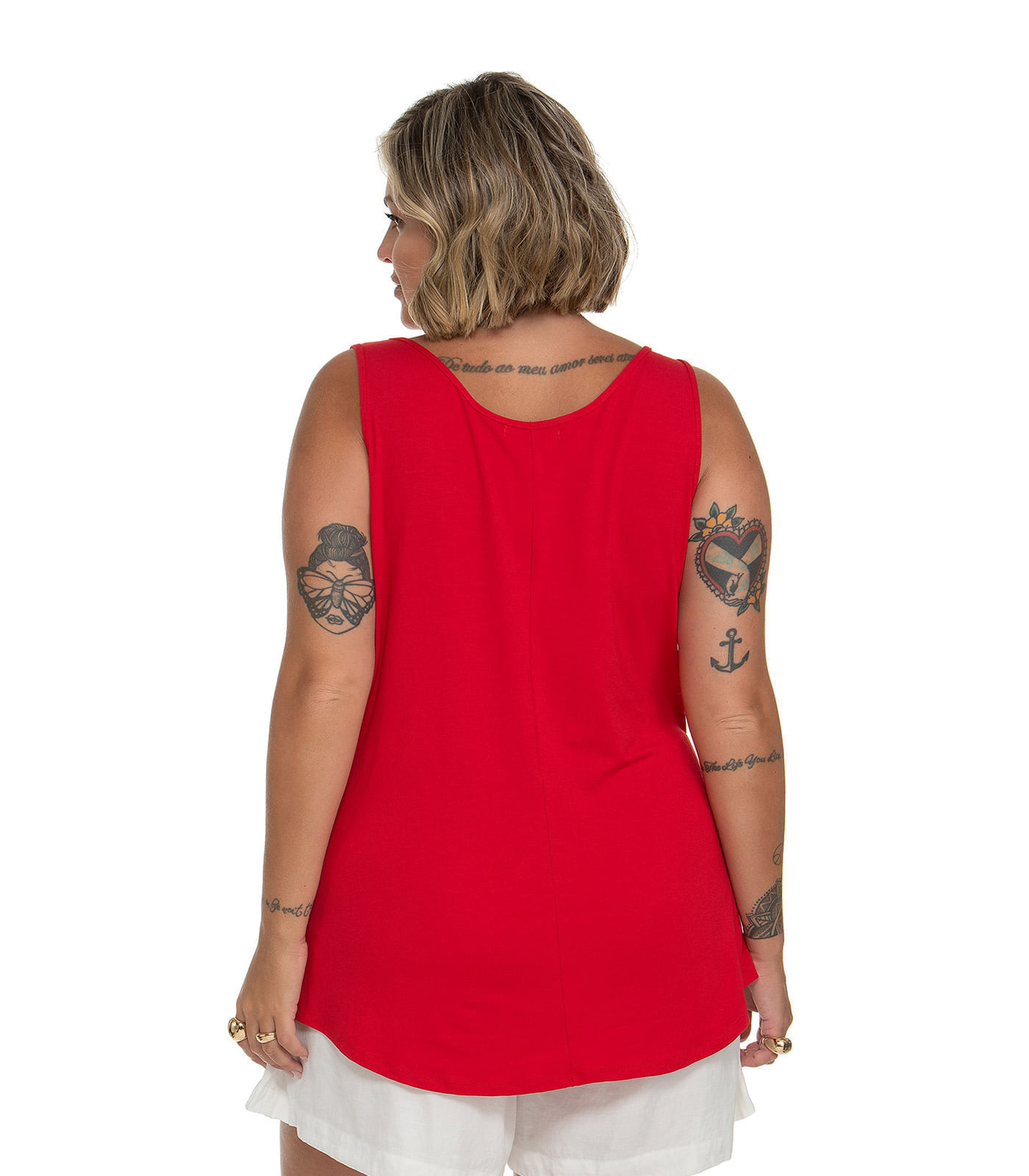 Regata Feminina Viscotorcion Plus Size Secret Glam Vermelho Privalia