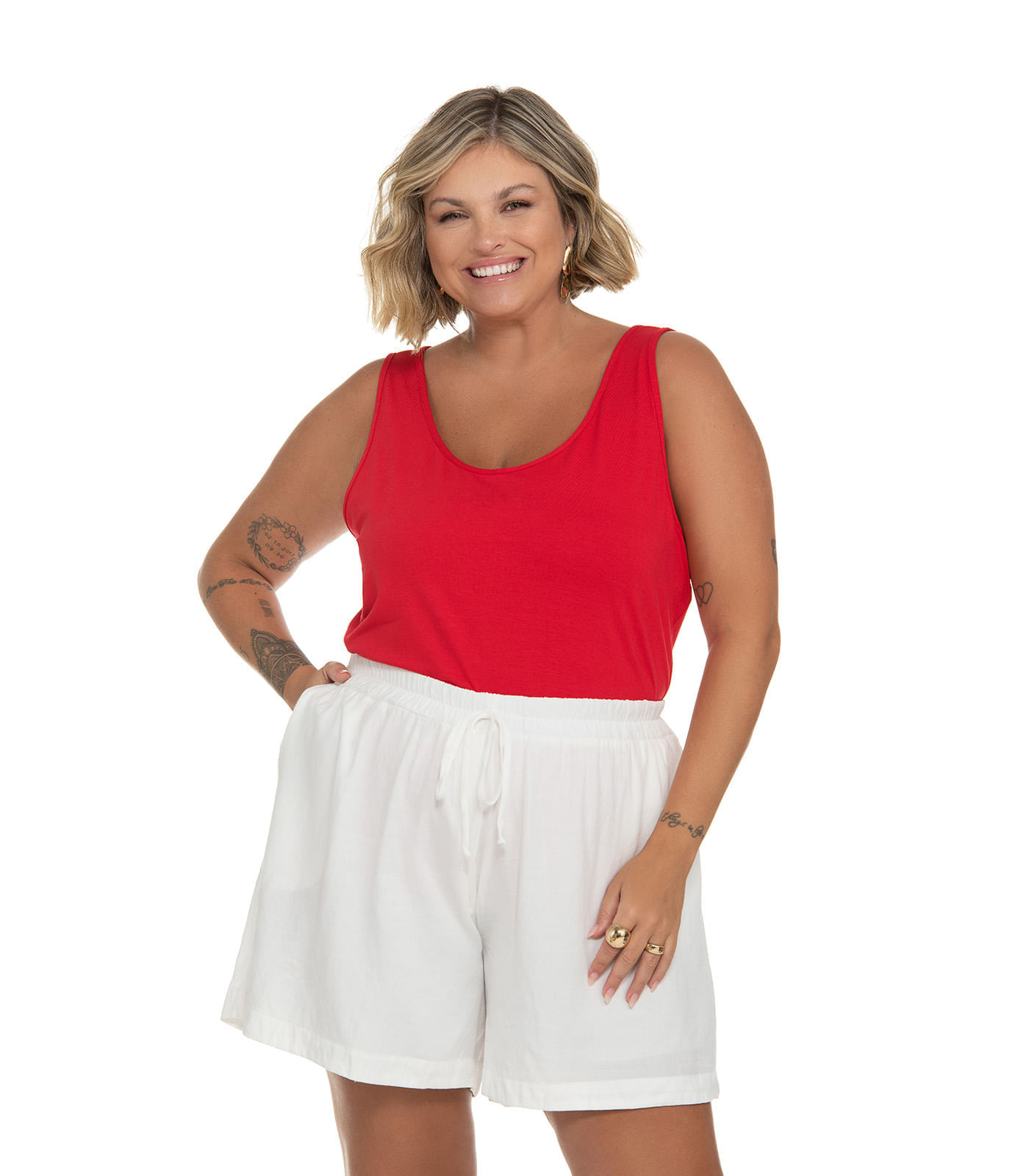 Regata Feminina Viscotorcion Plus Size Secret Glam Vermelho Privalia