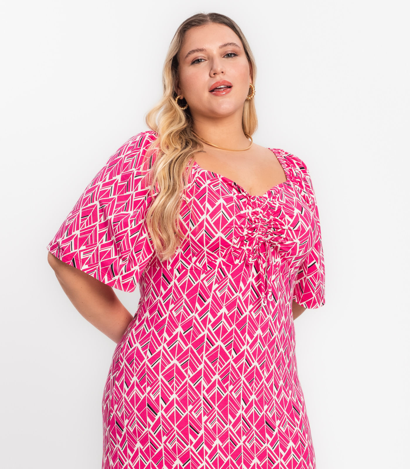 Vestido Midi Feminino Plus Size Secret Glam Rosa Privalia