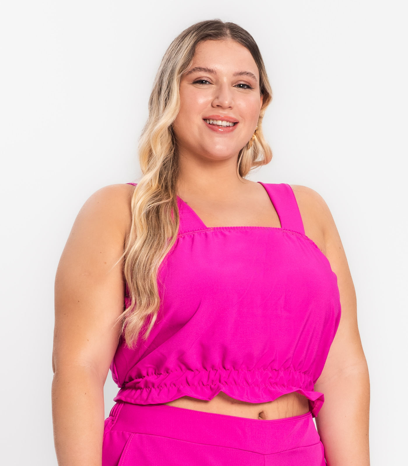 Regata Cropped Plus Size Neon Secret Glam Rosa Privalia