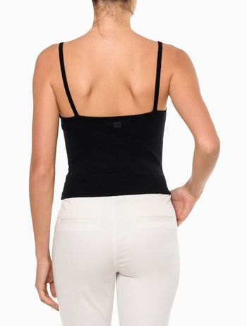 Top Feminino Cropped Tricot Calvin Klein Jeans - Preto P