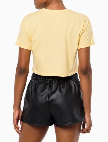 Camiseta Manga Curta Feminina New Year Calvin Klein Jeans - Amarelo Claro P