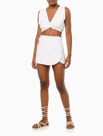 Top Cropped Sem Manga Amarração Calvin Klein Jeans - Branco 2 42