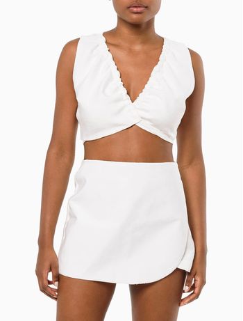 Top Cropped Sem Manga Amarração Calvin Klein Jeans - Branco 2 42