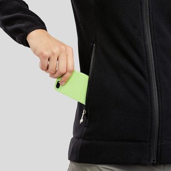 Blusa Fleece feminina com Ziper MH120 Quechua GG / Preto