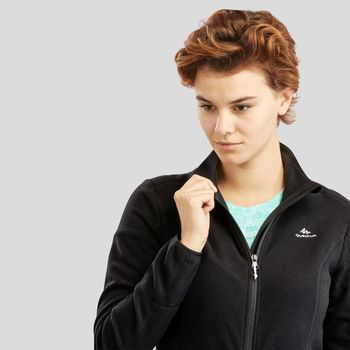 Blusa Fleece feminina com Ziper MH120 Quechua M / Preto