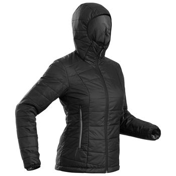 Jaqueta Feminina de Trekking Trek 100 Forclaz GG / preto-cinza