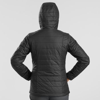 Jaqueta Feminina de Trekking Trek 100 Forclaz GG / preto-cinza