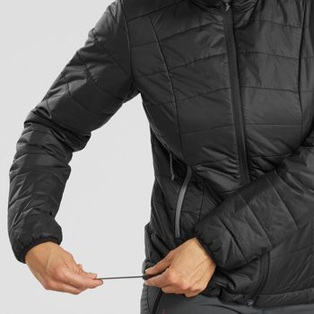 Jaqueta Feminina de Trekking Trek 100 Forclaz GG / preto-cinza