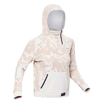 Fleece com Capuz Feminina de Caminhada na Montanha MH100 P / branco