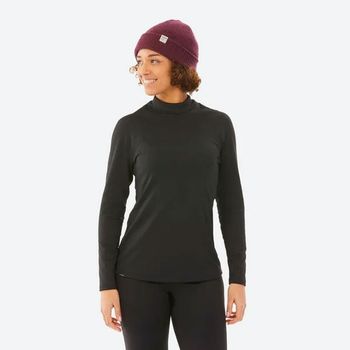 Camisa Térmica Feminina de Ski e Snowboard Ecodesign Wedze P / Preto