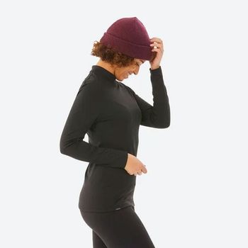 Camisa Térmica Feminina de Ski e Snowboard Ecodesign Wedze P / Preto