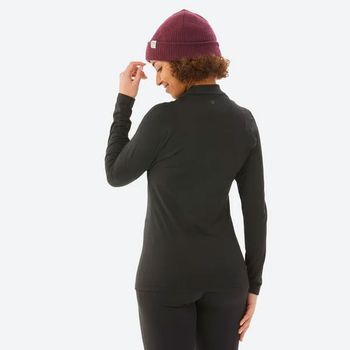 Camisa Térmica Feminina de Ski e Snowboard Ecodesign Wedze P / Preto