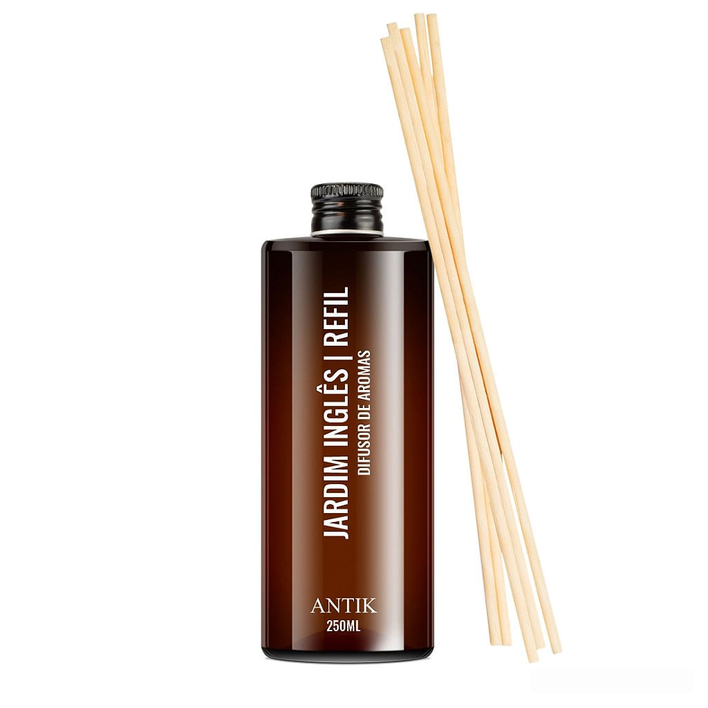 Refil de Difusor - 250ml - Jardim Inglês + Jogo de varetas