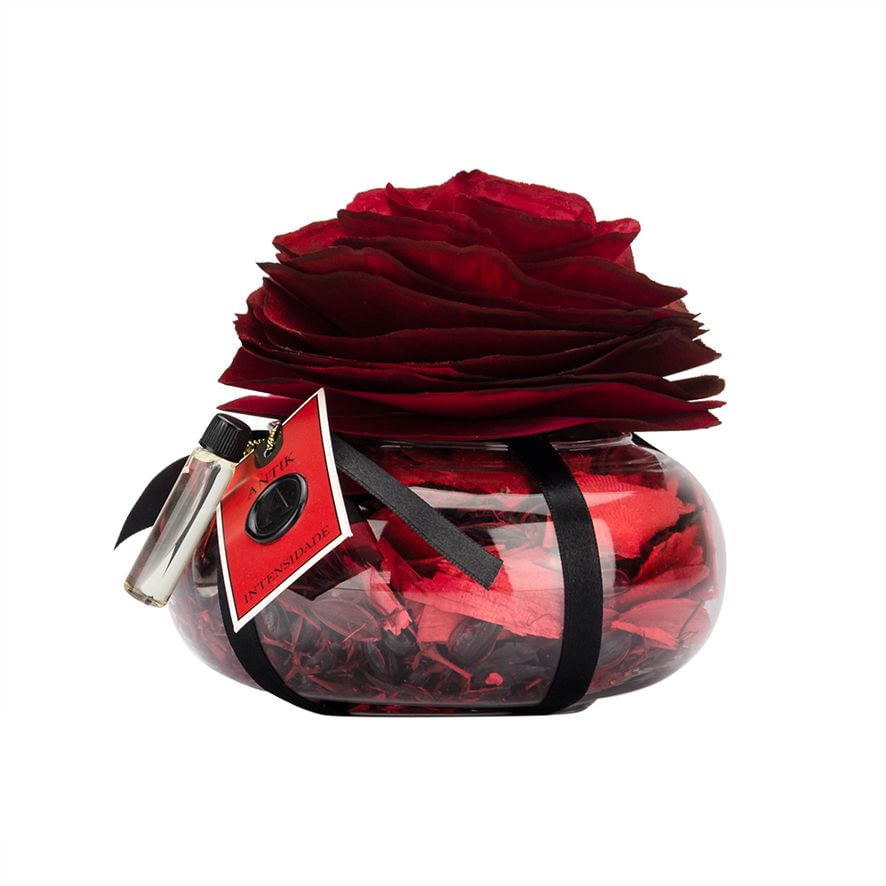 Vidro com Rosa Perfumada Intensidade