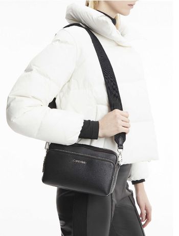 Bolsa Transversal Com Alça Larga Logo u - Preto U